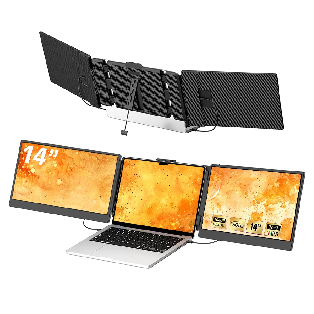 

14" FHD LCD Screen Laptop Extender S2 Portable For Laptop - Plug & Play Foldable 13-16.5" Compatible