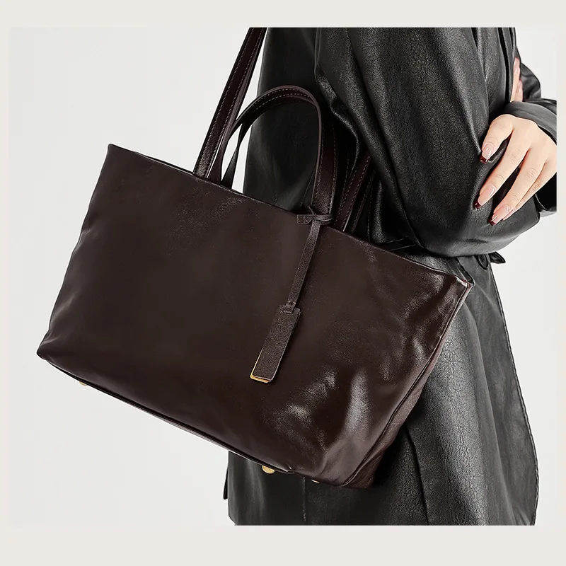 

Женская большая сумка из 100% натуральной кожи — винтажная сумка через плечо под мышками и просторный кошелек из воловьей кожи для работы и Weeken