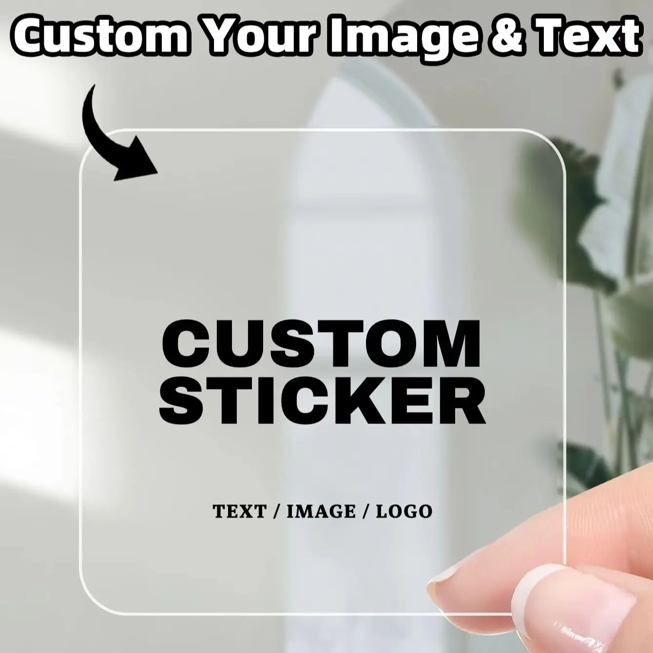 1‑120Pcs Custom Square Stickers, Personalized Text Image Decals for Car Interior Styling,Dashboard Accents&Auto Cabin Decoration