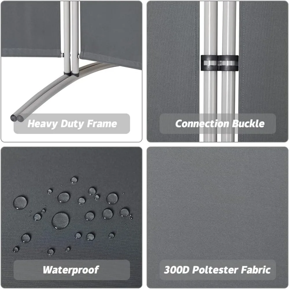 Divisor de habitación de Material de tejido alto, pantallas de privacidad plegables de doble bisagra, separadores de habitaciones independientes, 4 paneles, 6 pies