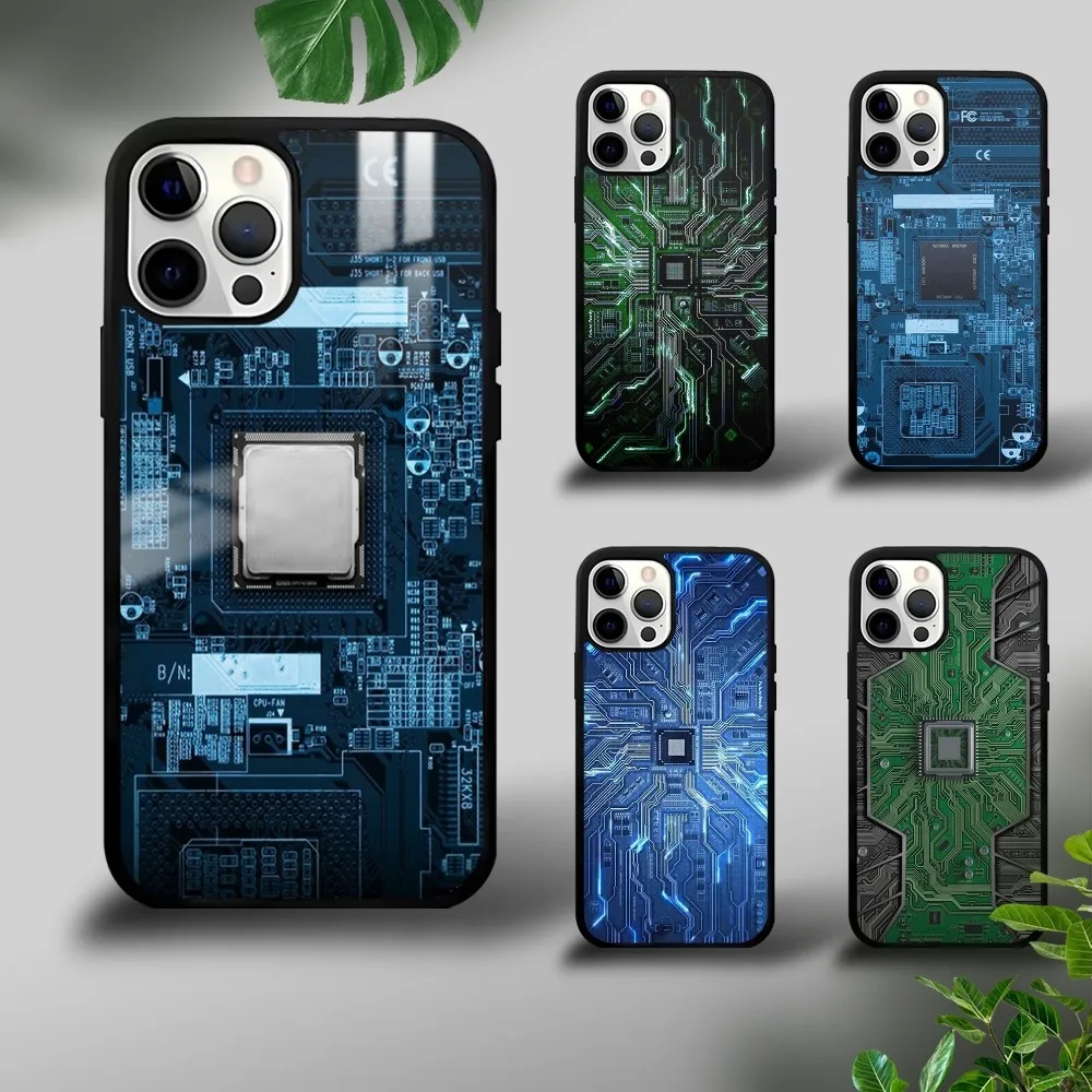 

Inside Circuit Board Phone Case For iPhone 16 15 14 13 12 11 Pro Xs Max Mini Plus Celulares Hard Funda