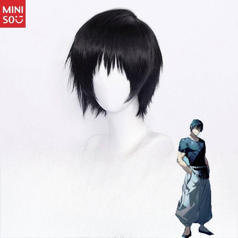 Miniso Jujutsu Lijn Toji Fushiguro cosplay pruik, stekelig zwart haar voor Zenin Family Sorcerer Look