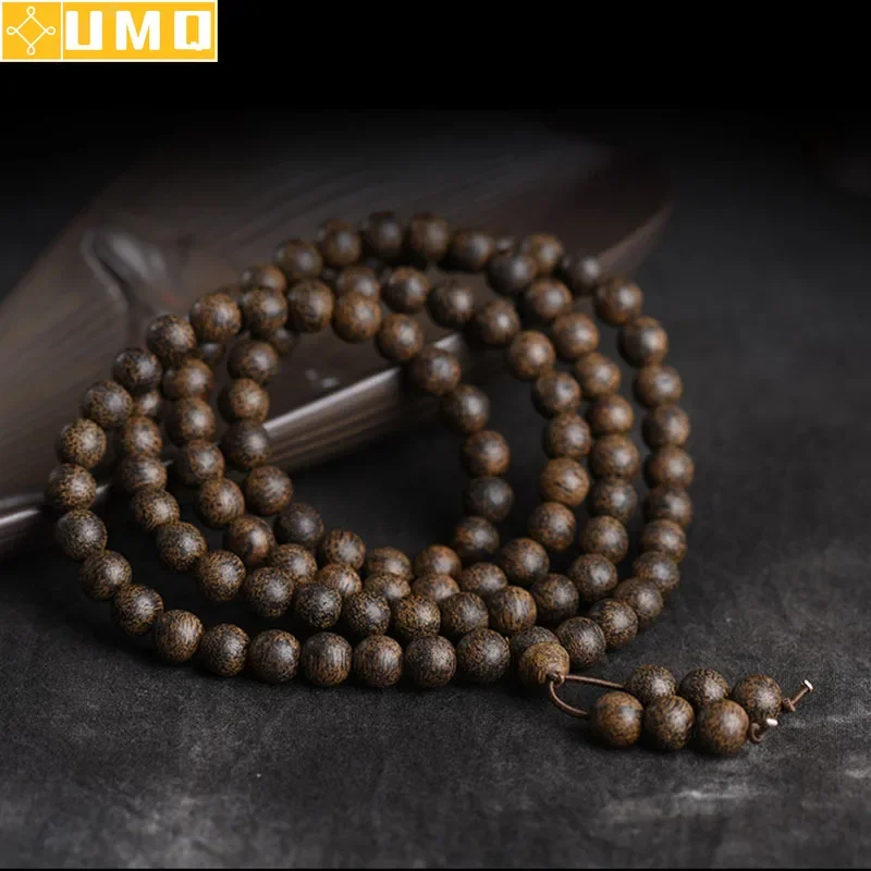 

High Quality Natural Wood Beads Vintage Tibetan 108 Beads Prayer Mala 8mm Mala Amulet Buddhist Bracelet Necklace Men