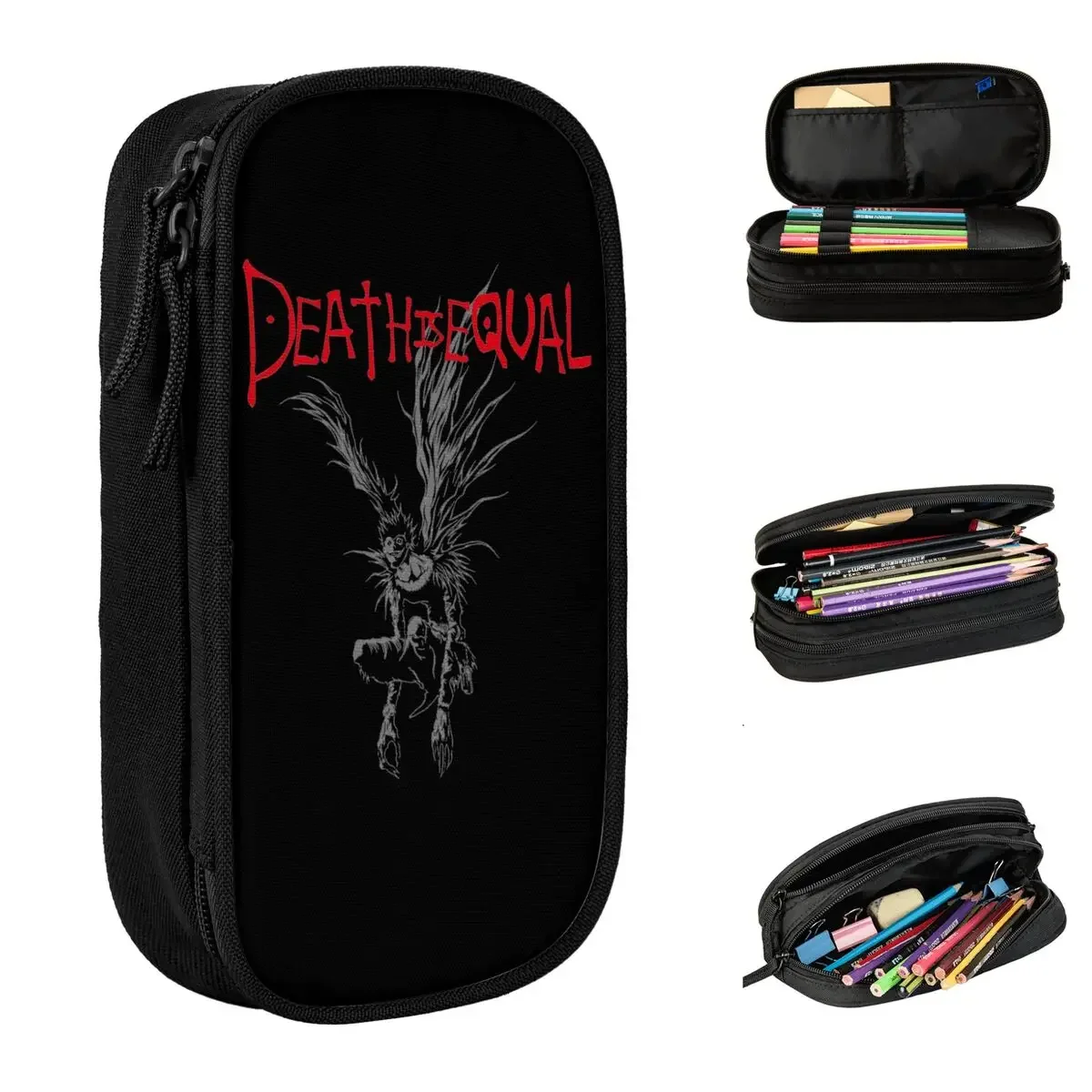 

Death Is Equal Ryuk Deaths Notes Pencil Case New Pen Box Bags for Student Large Storage Students School Cosmetic Pencilcases
