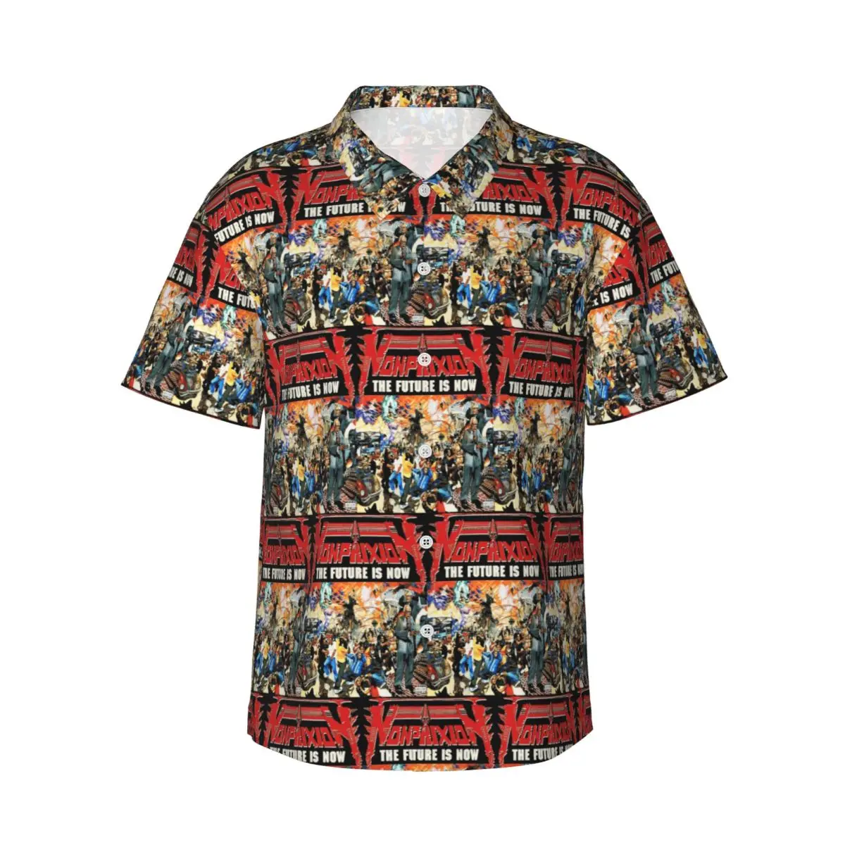 Non Phixion Chemises pour hommes Chemise hawaïenne à manches courtes Hauts décontractés à boutons pour la plage d'été