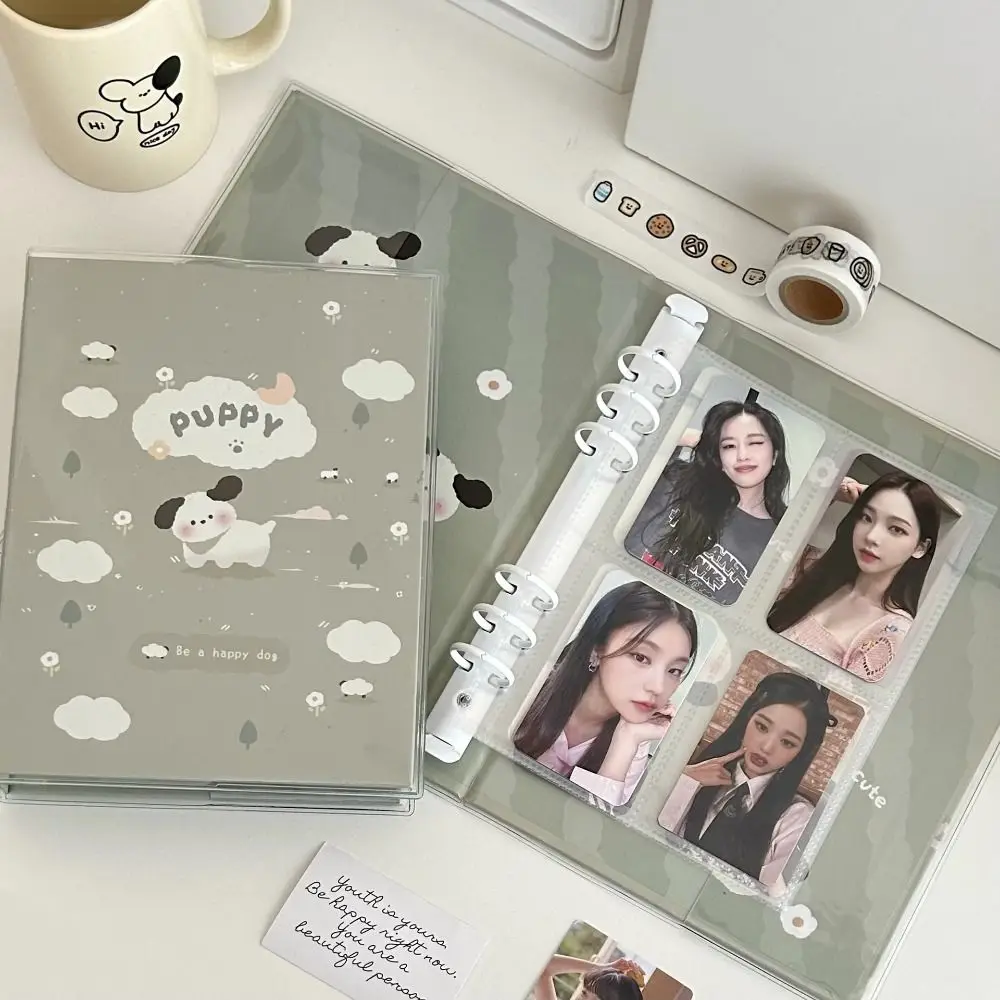 A6 INS 3/4/6 inch Small Card Storage Cartoon Puppy Photo Album Binder Photocard Collection Books Loose-leaf Photocard Holder