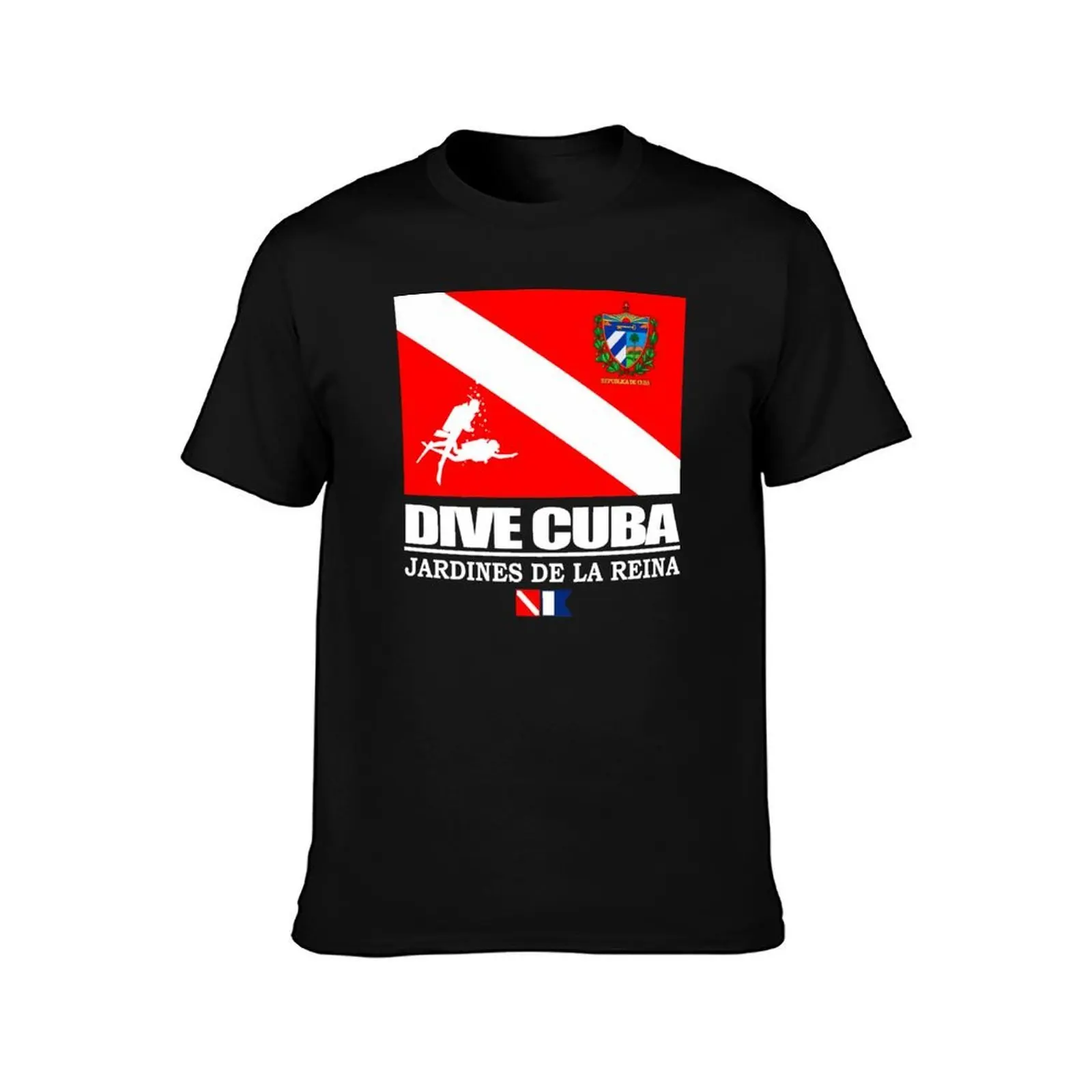 Dive Cuba (DF) T-Shirt, Summer Casual Cotton Tee, Oversized Streetwear Tops, Vintage Graphic Print, Loose Fit Short Sleeve