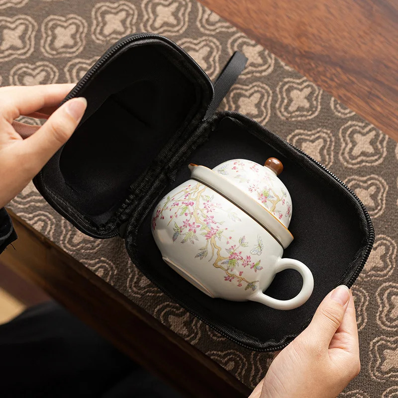 

Дорожный чайный сервиз для кемпинга Ru, чайник для печи, портативный простой кунг-фу, один горшок, одна чашка, уличный чайный пивоварня