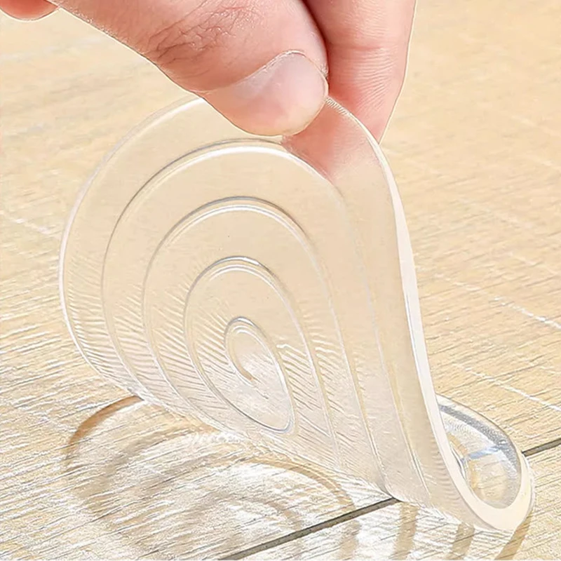 4pcs Silicone Non-Slip Pad Anti-moving Table Foot Mat Bed Foot Antislip Fixator Transparent Anti Vibration Pads Furniture Gasket image 5