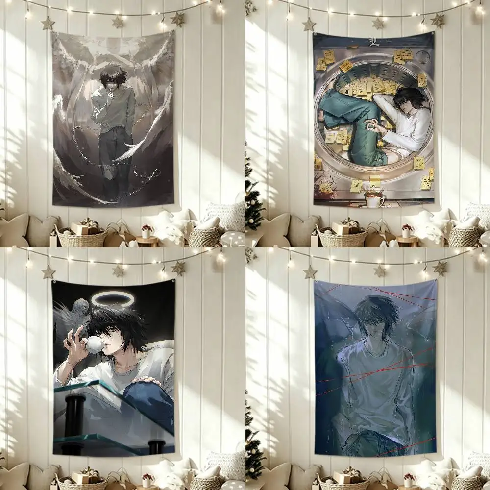 L-Lawliet D-Death Note  Flags Wall Hanging Tapestry Outdoor Garage Room Decorative flag Background Blanket