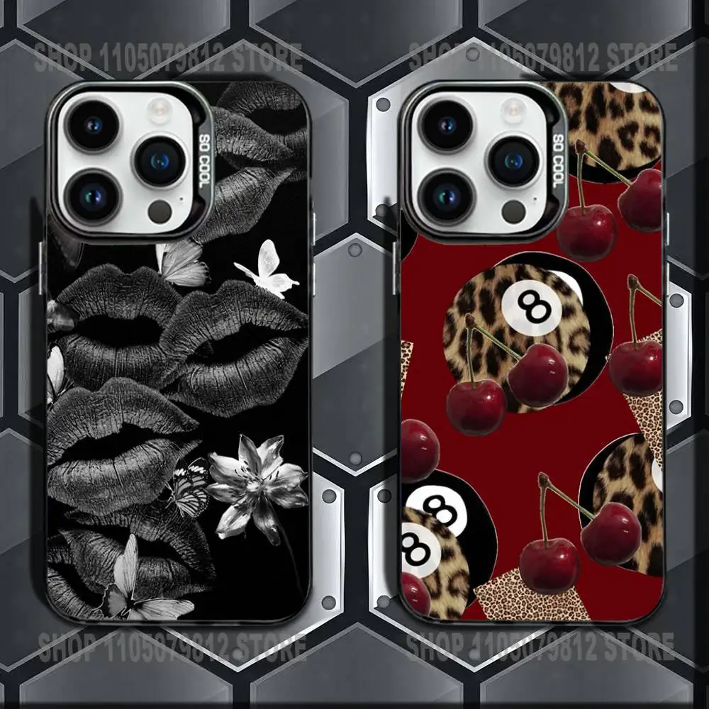 

Sexy leopard lip print Phone Case For iPhone 16,15,14,13,12,11,Mini,Pro,E,MAX Black Candy Matte Shockproof Cover