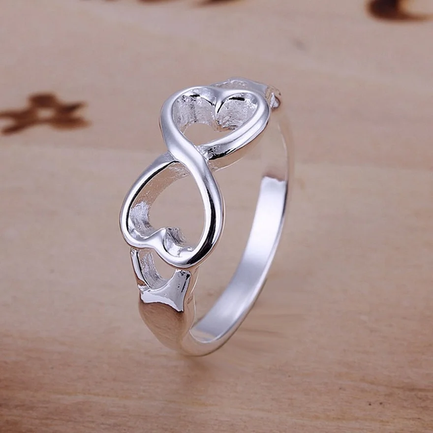

Free Shipping , Factory Price 925 Sterling Silver Heart Ring Jewelry Nice Cute Charm Fashion Wedding Lady Women Holiday Gift