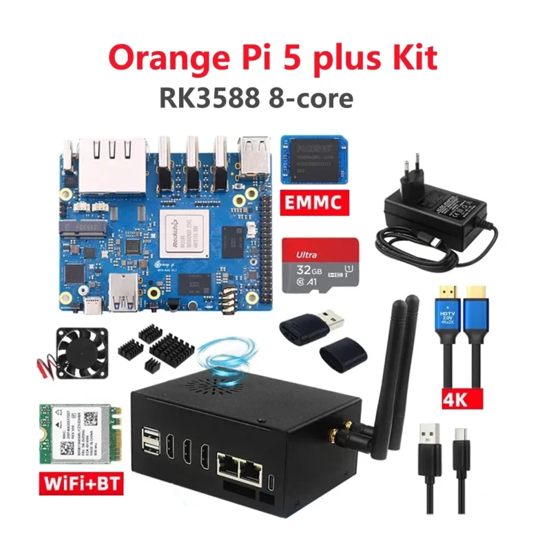 

Оранжевый Pi 5 Plus RK3588 8-ядерный 64-бит 2,4 ГГц 4 / 8 / 16 ГБ ОЗУ 8K видео металлическая Фотогалерея опционально WiFi Bluetooth EMMC для OPI5 Plus