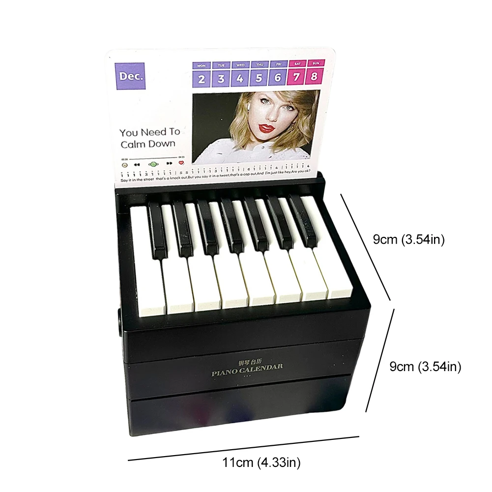 Taylor Piano Calendar 2024 Creative Calendar with Music Sheets Toy Piano Musical Instrument USB Charging for Music Lovers