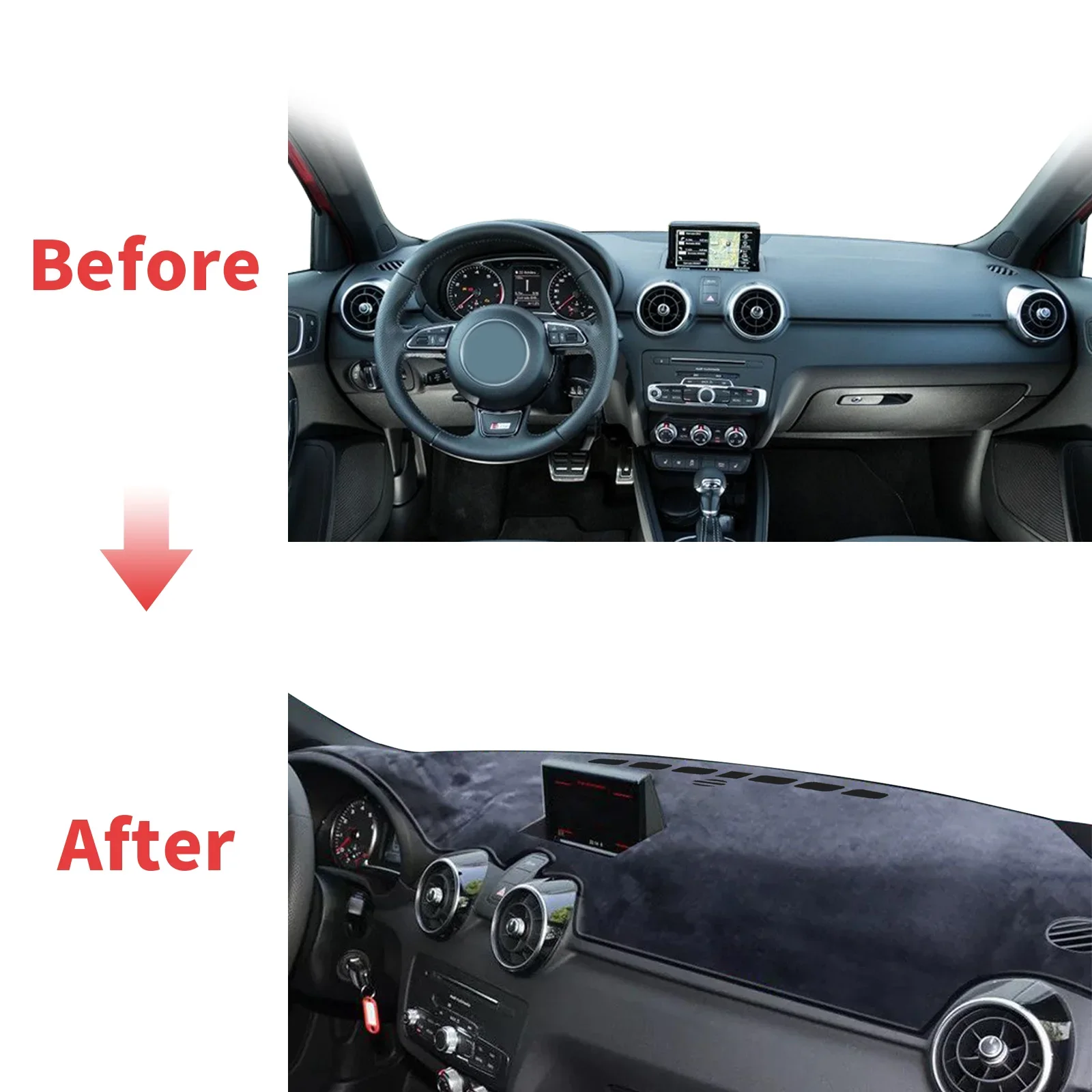 For Audi A1 8X MK1 1th 2018-2011 LHD Dashmat DashMat Sunshade Dashboard Cover Pad Protective Carpet Car Leather Accessories