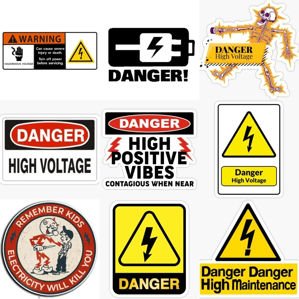 

Creative Dangen High Voltage Warning Sticker for Car Motorcycle Bike Window Bumper Bicycle Wall Fridge Table Decal Accessories