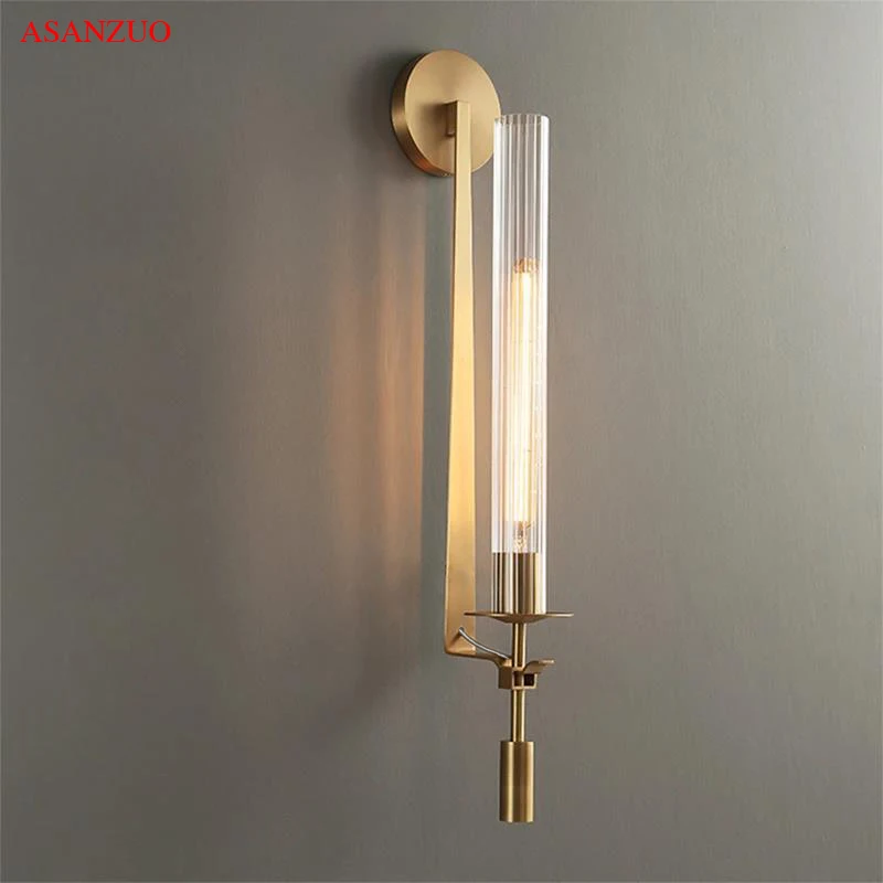 Post-modern Wall Lamps Retro vintage Glass Tube wall sconce Gold Nordic Living Room Bedroom Porch Aisle Dining Decor Light