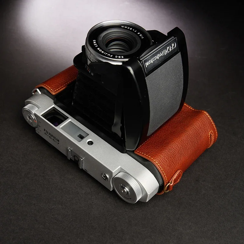 for Fujifilm GF670 GF670w Bessa III 667/667W  Handmade Cowhide Genuine Leather Protective Case Camera Bag Semi Case Base Shell