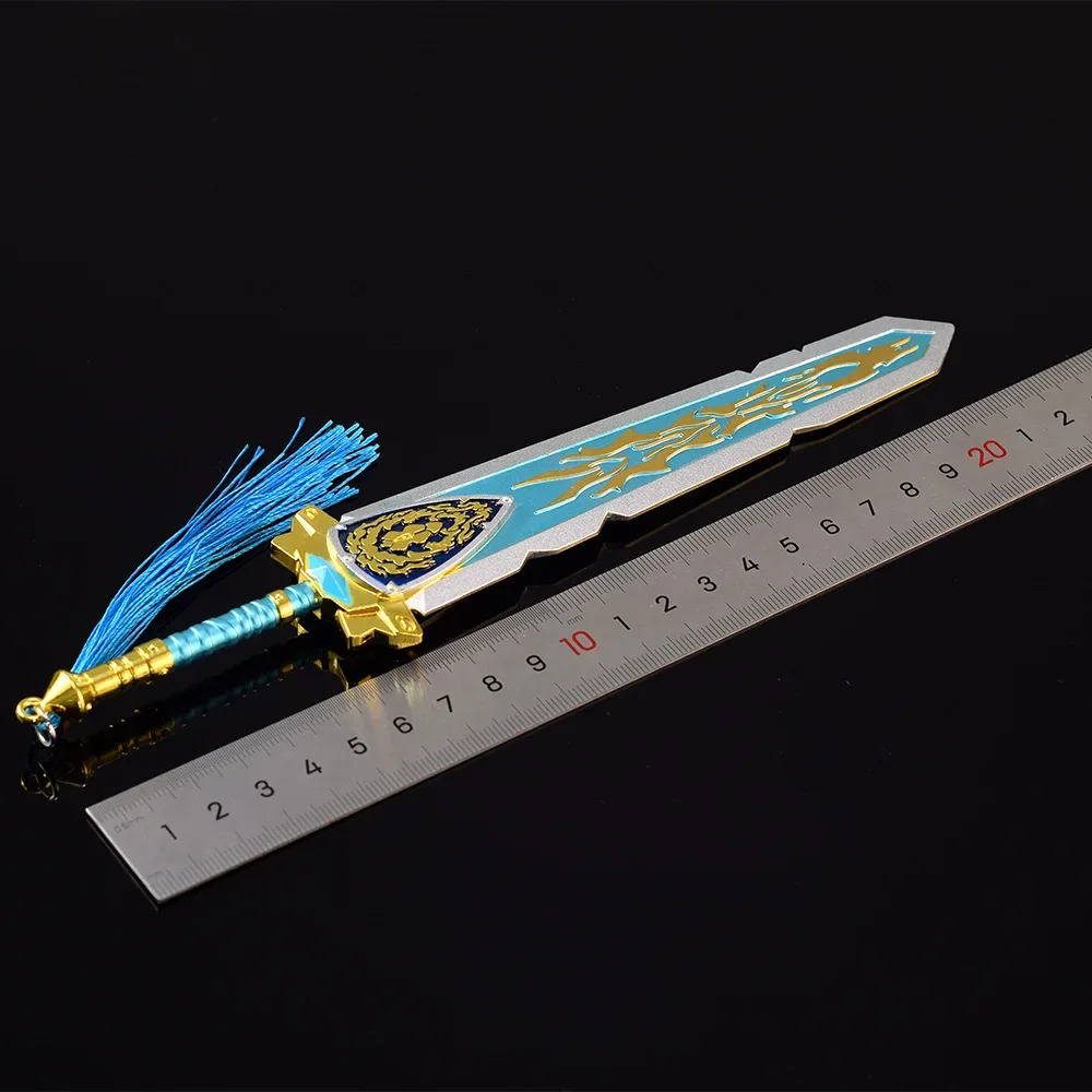 21CM Grand Marshal Longsword World of Warcraft Game pinggiran penuh logam Model pedang bermata dua Cosplay senjata mainan anak laki-laki hadiah