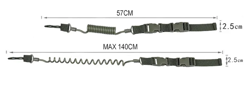 التكتيكية مسدس الربيع الحبل حمالة المسدس حزام مكافحة فقدان متعددة الأغراض مطاطا مفتاح سلسلة حبل أمان الصيد في الهواء الطلق الملحقات #2