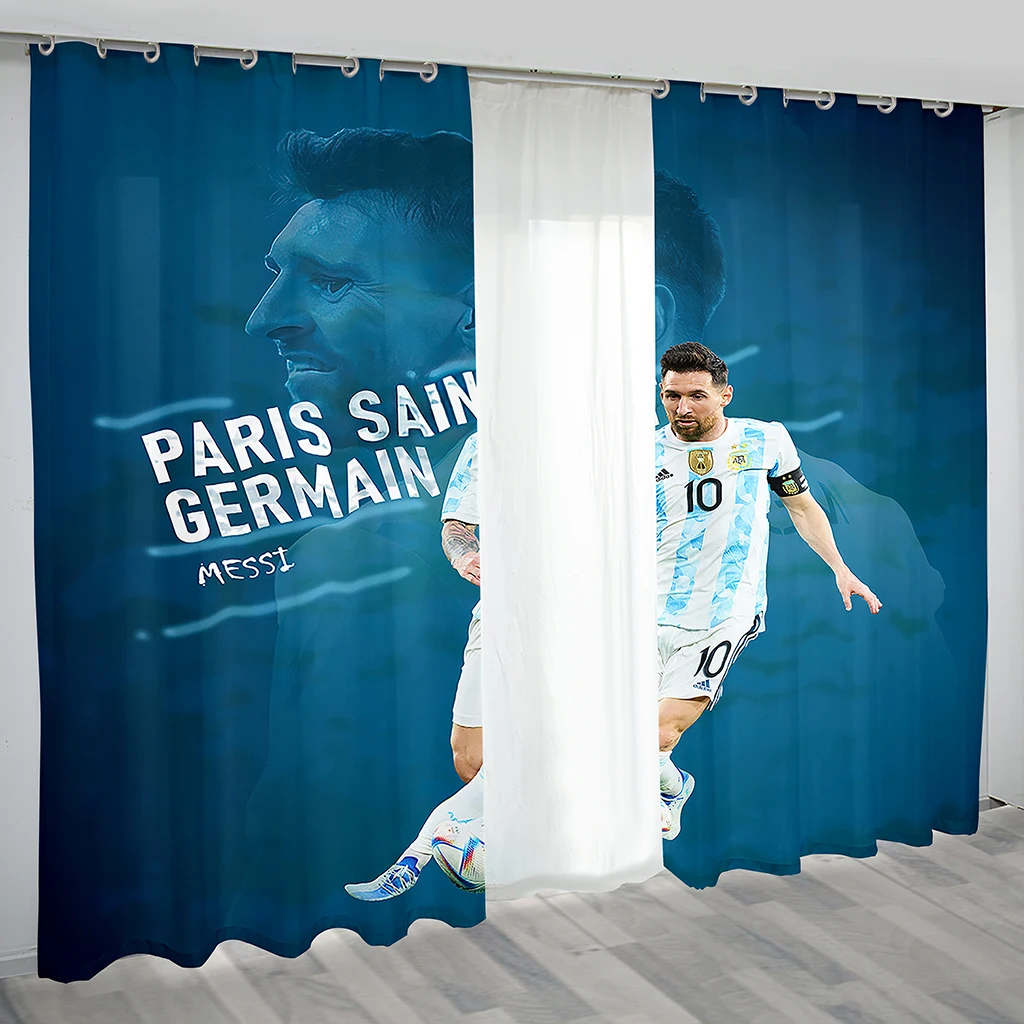 Football Lovers Home Decor Sunshade Curtains 2 Panels Boys Like Soccer Star Curtains Living Room Bedroom Window Decor