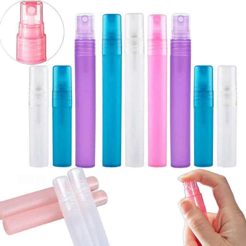 

50Pcs 3ML-10ML Mini Plastic Frosted Pen Shape Spray Bottle Empty Refillable Atomizer Containers Portable Travel Perfume Bottles