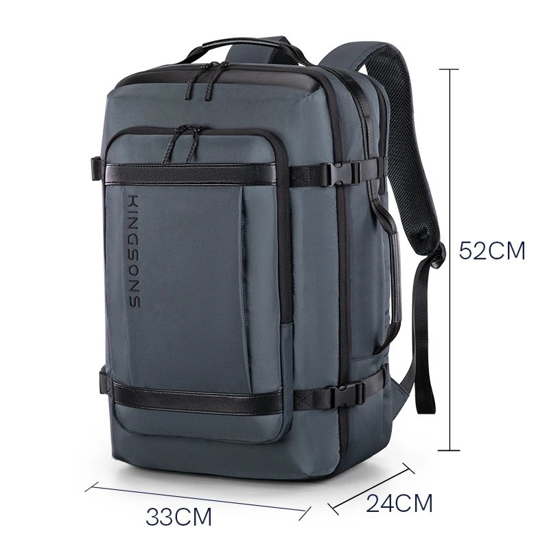 Kingsons Expandable Men Backpack for 15.6 17 inch Laptop Multi-functional Portable Business Travel Bag 180° Open Suitcase W/ USB