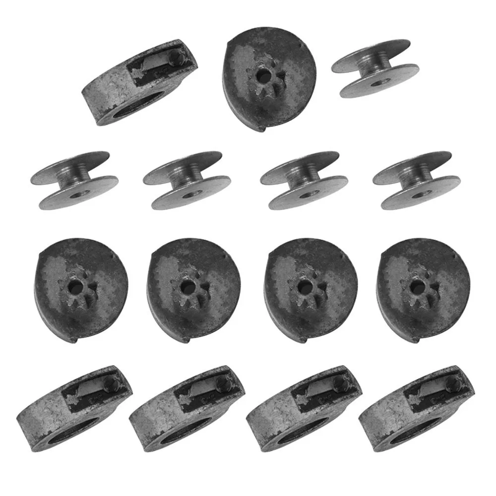 15pcs Iron Material Spool Bobbin Holder 17mm Bobbins Replacement Parts Bobbin Case Chassis Shoe Sewing Parts For Shoe Mending