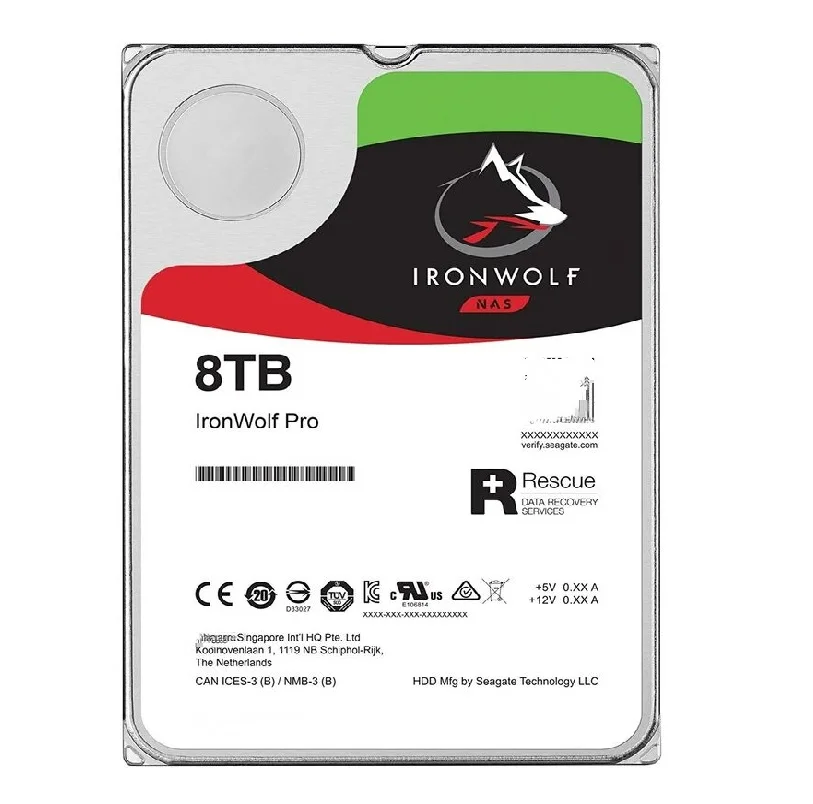 IronWolf Pro NAS HDD, 3.5 인치, 14TB, 12TB, 10TB, 8TB 직렬 7200RPM SATA, 6 Gb/s 3.5 인치, ST12000NE0008