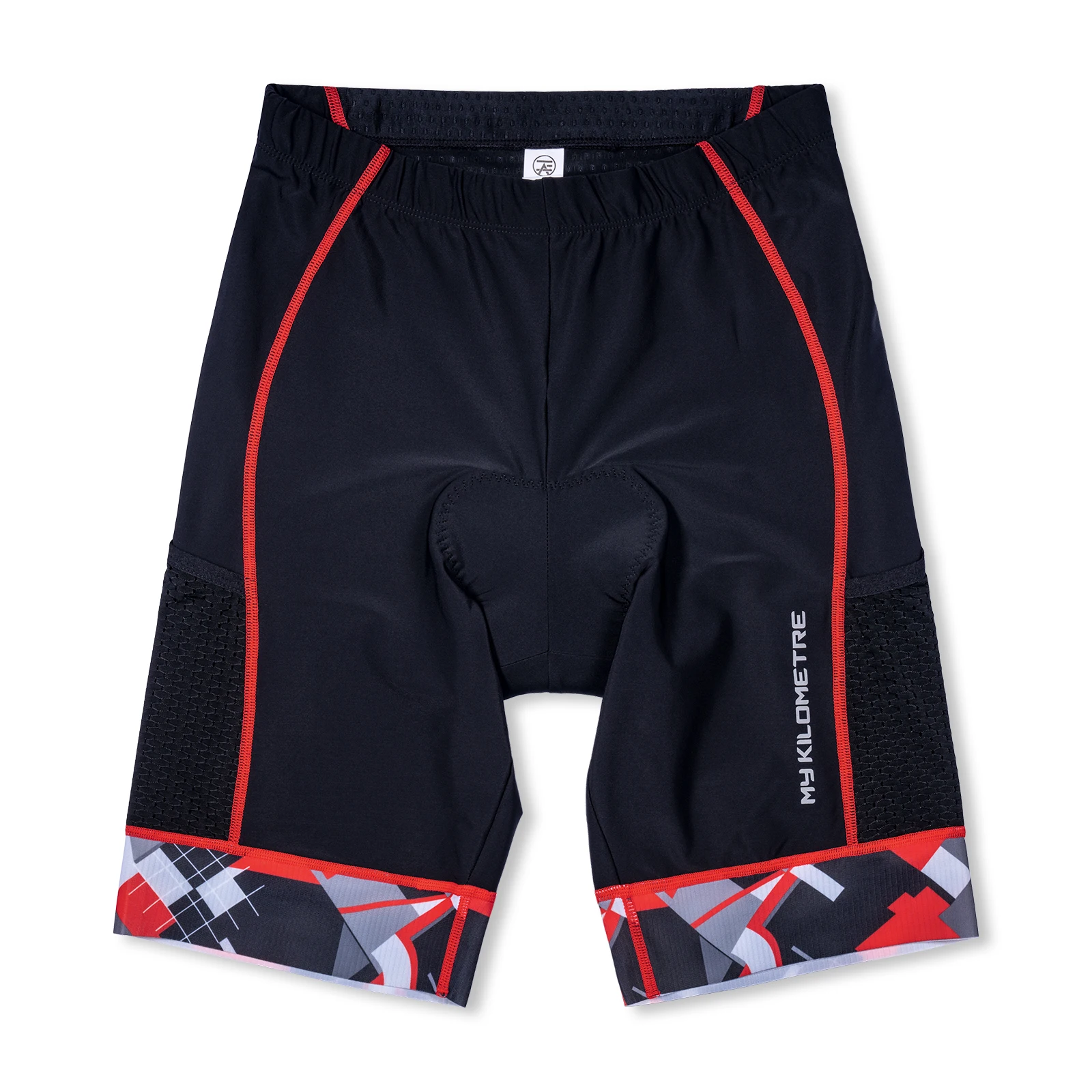 Men's Tri Shorts Quick Dry Compression Triathlon Cycling Shorts with Pad Side Pockets Swim Bike Run MY KILOMETRE