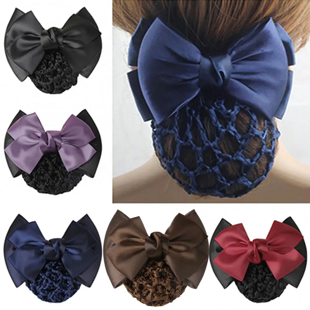 Pokrowiec na kok do włosów Siatka do włosów Lady Pro Bow Pokrowiec na kok do włosów Siatka do włosów Ballet Dance Skating Crochet Hairnet