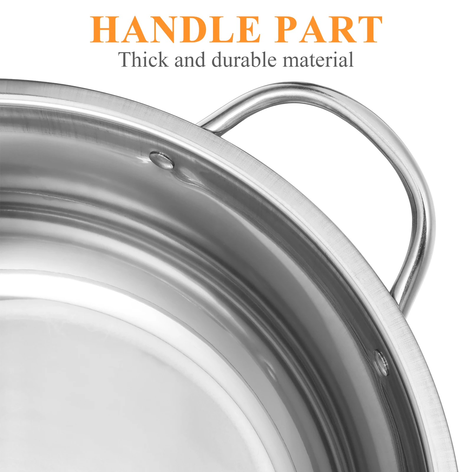 

Stainless Steel Stainless Steel Stock Pot Hot Pot Basin 32cm Pan Divider Kitchen Hotpot Practical Reusable