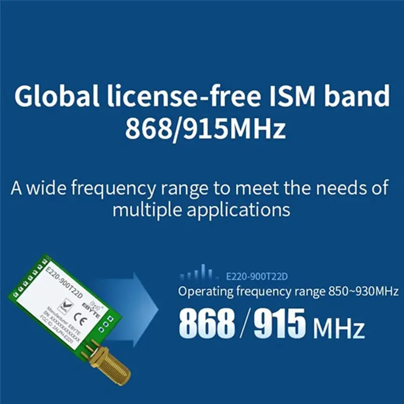 EBYTE E220-900T22D Lora LLCC68 Wireless Module 22Dbm Long Range 5Km SMA-K UART RSSI Transmitter Receiver DIP With 868Mhz Antenna view 5