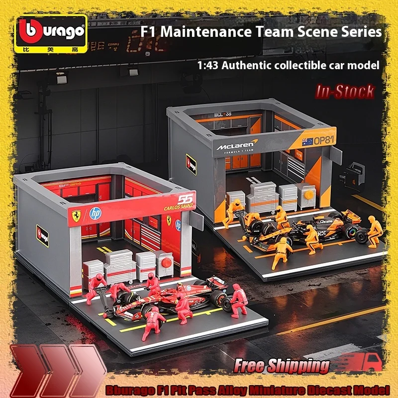 nuovo-disponibile-bburago-f1-1-43-ferrari-sf24-16-55-pit-pass-6-pezzi-bambola-da-operaio-di-manutenzione-modello-pressofuso-pezzo-regalo-di-giocattoli-pit-crew