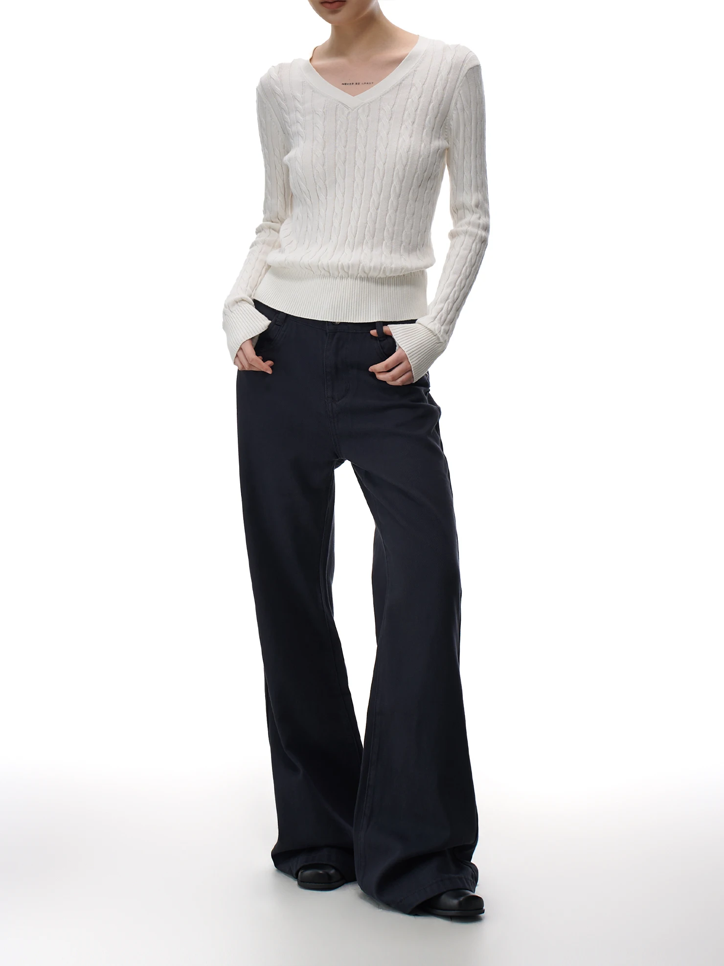 

Classic Simple Dark Blue Denim Jeans Women's Spring New Wide Leg Slim Straight Floor-Length Pants Casual mid Waist Jeans