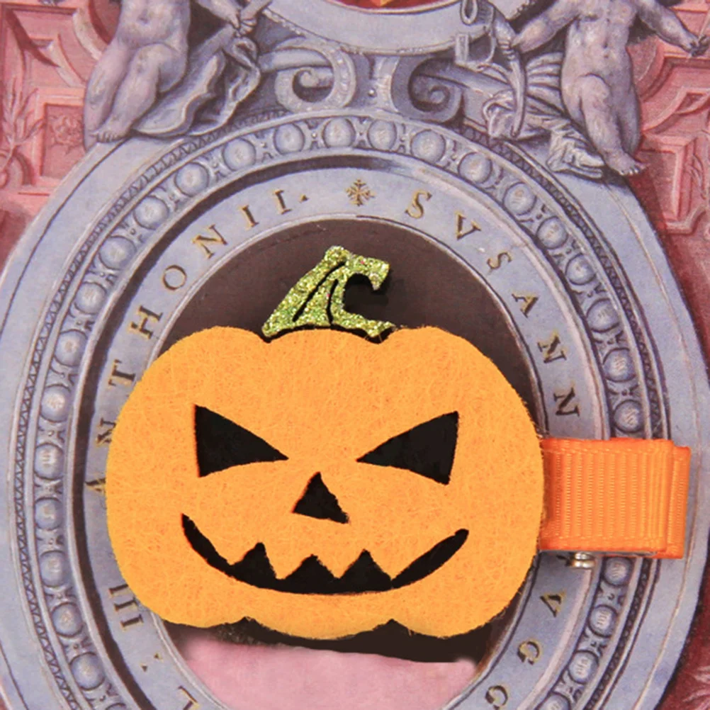 6 قطع مشبك شعر الهالوين للأطفال على شكل جمجمة يقطين شبح رعب مشابك شعر لحفلات الهالوين دبوس شعر للفتيات