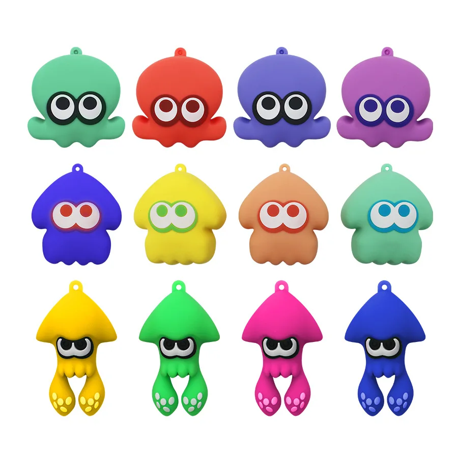 Cute Splatoon Toy Cartoon Key Chain Squid Action Figure Keyring Pendant Fashion Doll Gift Birthday Gift Christmas Present