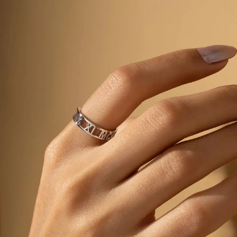 Sipuris Personalisierter Offener Ring aus Edelstahl mit Namensschild, Verstellbarer Charm-Ring in Goldfarbe, Schmuck, Hochzeitsgeschenke – Detail 8