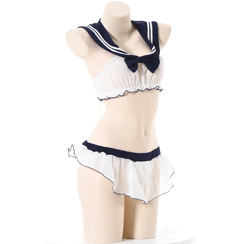 AniLV Cute Anime Sailor Uniform trasparente temperamento intimo abbigliamento donna studente Lingerie erotica pigiama costumi