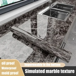 Kitchen Oil Resistant Marble Sticker Self-adhesive Household Wall Sticker Paper Desktop Cabinet High Temperature And Waterproof