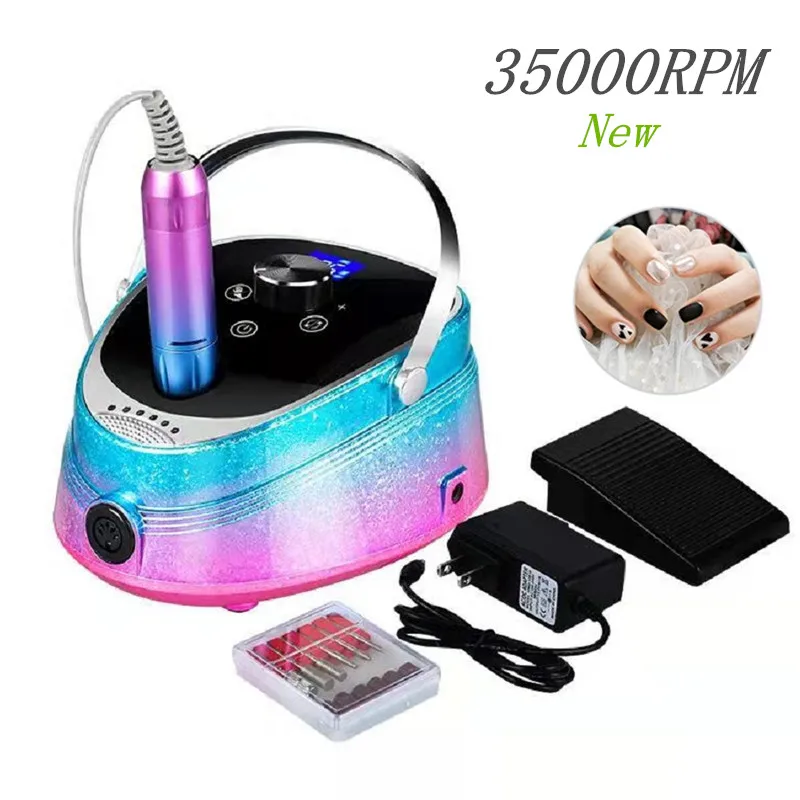 35000RPM manicure machine electric Nail Drill Machine apparato per Manicure Pedicure con taglierina Nail Drill Art Machine tool