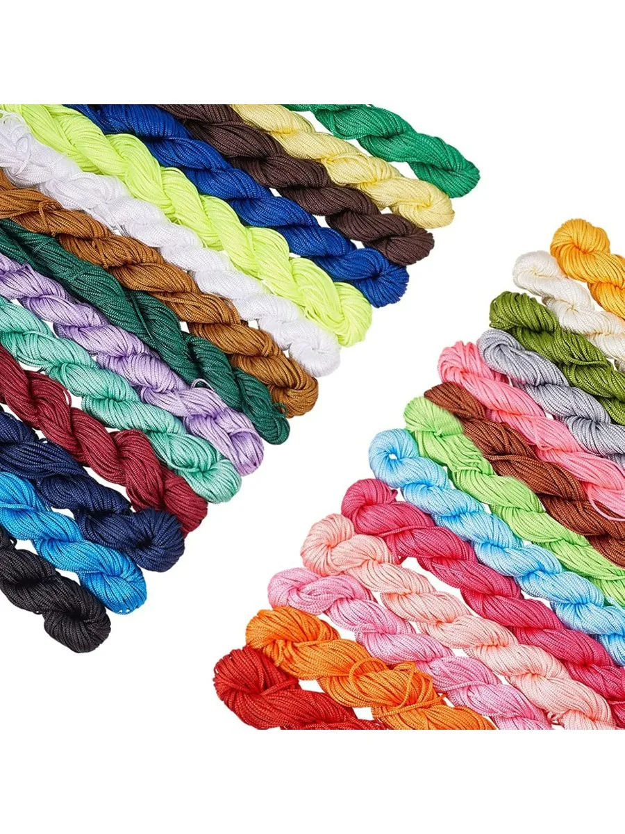 675 Yards 1mm Nylon String Chinese Knotting Cord Braided Beading Cord Nylon Kumihimo Macrame Thread String Necklace Cord Trim