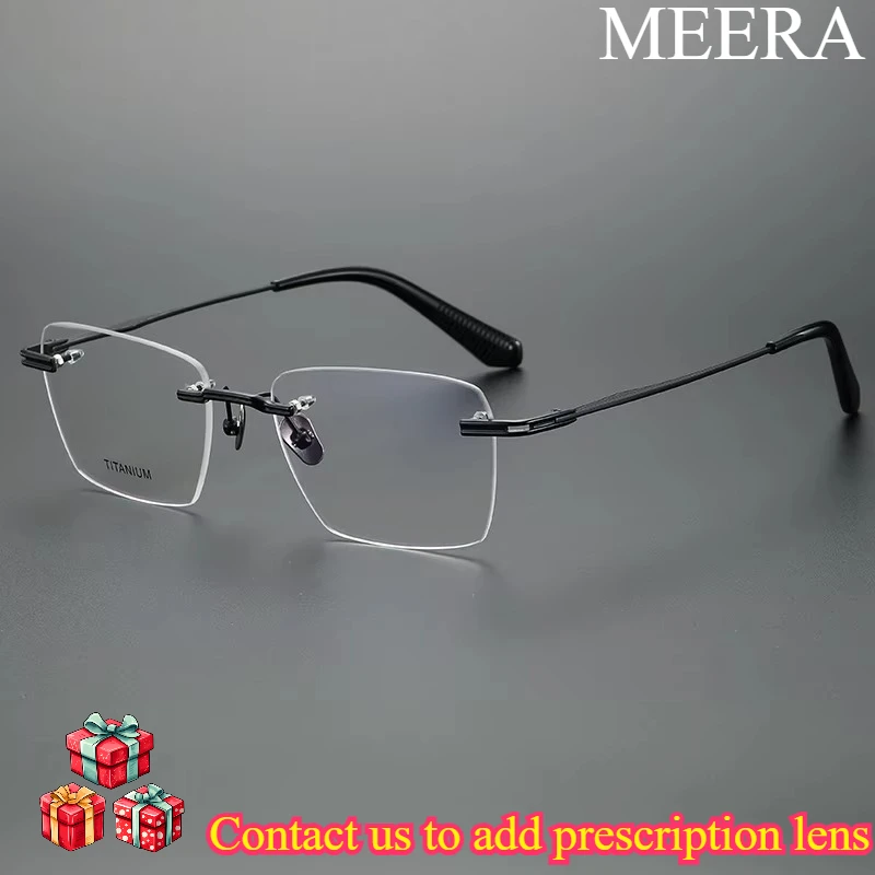 

80957 Anti Blue Light Reading Glasses High Quality Frameless Titanium Aolly Glasses Frame Man Women Metal Eyeglasses Frame