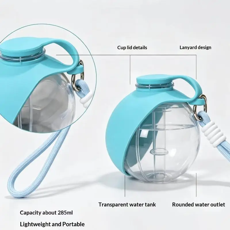 Hot Portable Pet Dog Water Bottle Leakproof Design Detachable Carry Strap Perfect For Outdoor Walking Hiking Pet Travel