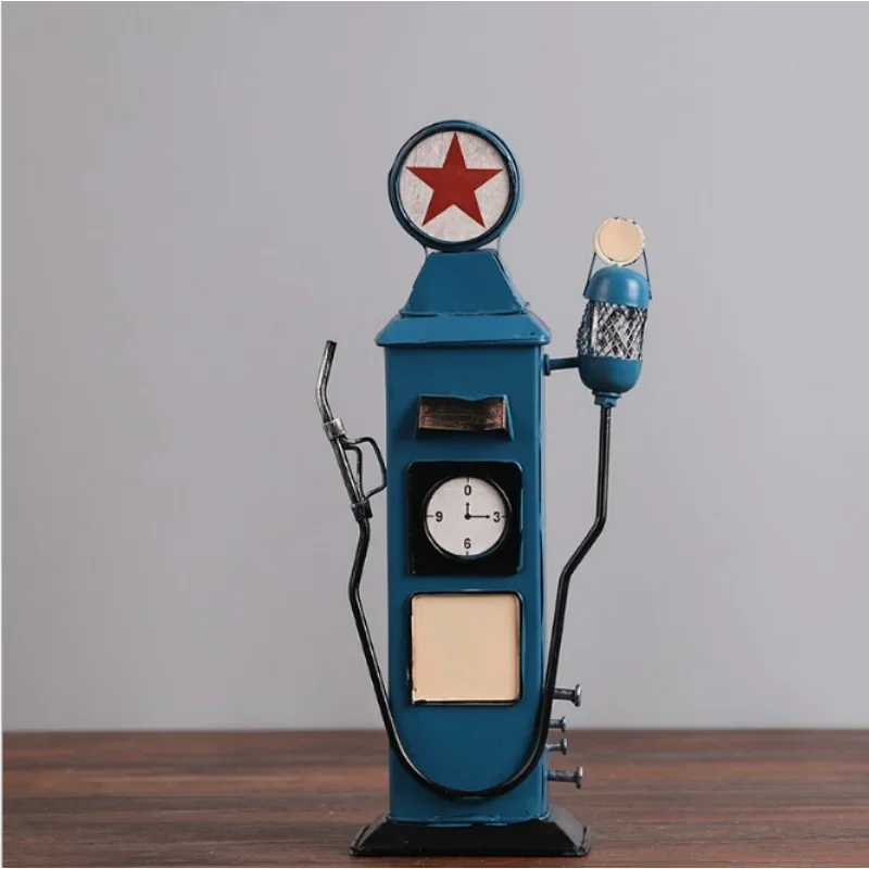 Antique Vintage Gas Pump Model – Retro Wrought Iron Metal Craft for Home Decor, Perfect as a Birthday Gift or Collectible Piece