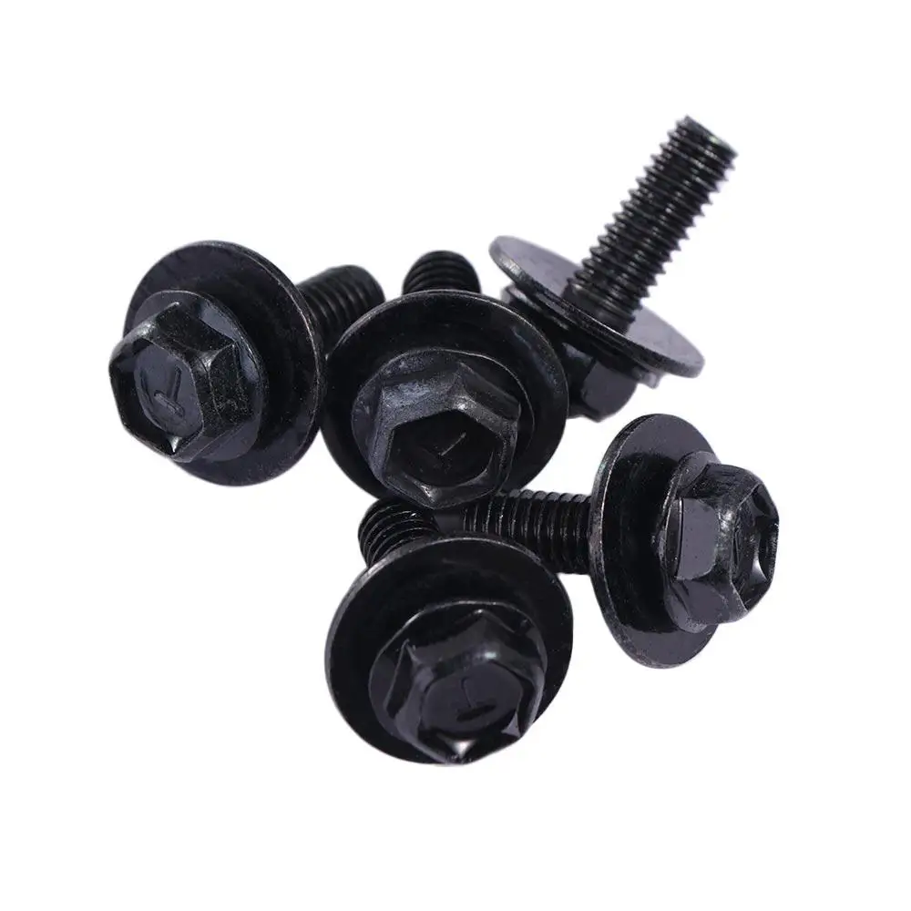 5/10 pces m6 parafusos do corpo do carro 6mm protetor contra respingo carro u-porca clipes de metal porcas u-braçadeira respingo escudo guarda parafusos pára-choques