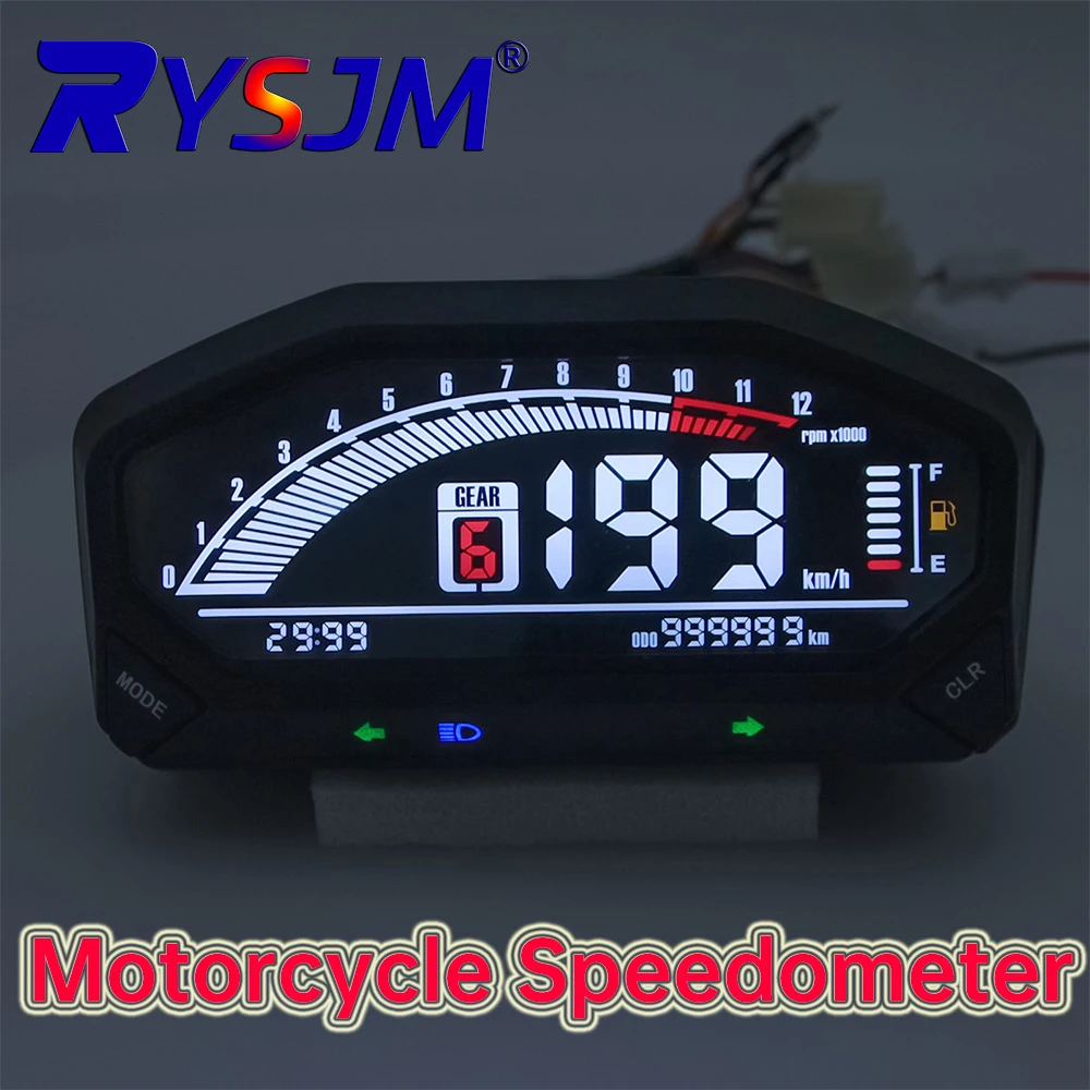 Universal LED LCD Speedometer Km/h ODO Digital Panel Backlight Waterproof Odometer Tachometer For Motorcycle 1,2,4 Cylinders