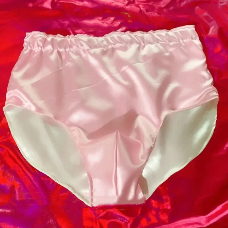 

Men Sexy Lace Ruffled Underwear Double Layer Silky Touch Panties Soft Smooth Sissy Briefs DJ Club Sexy Costumes