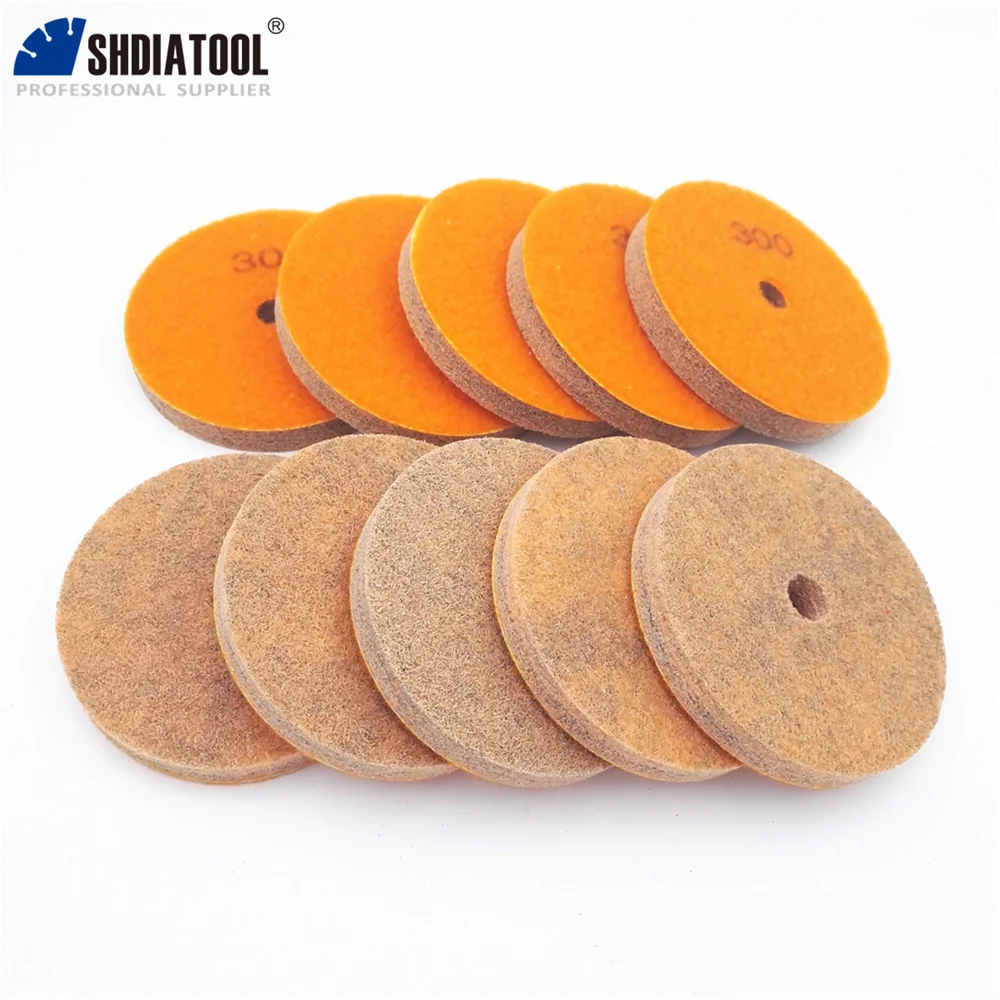 DIATOOL 10 cái 4 inches Kim Cương Sponge Đánh Bóng Pads Cho Đá Mềm Đá Cẩm Thạch Đá Nhân Tạo Terrazzo Grit #300 Đường Kính 100 MÉT