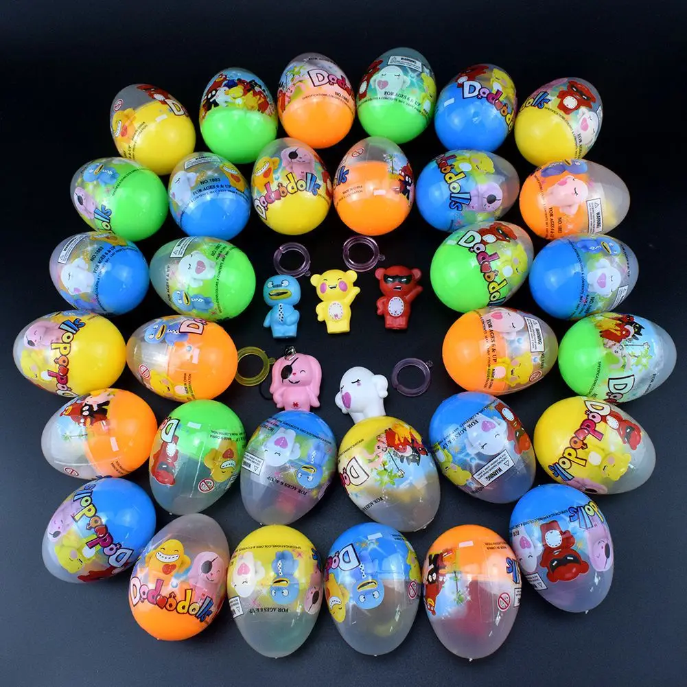 

10Pcs Egg Shape Surprise Capsule Toy Colorful Movable Easter Egg Toys For Baby Kids Random Delivery